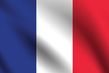 Flag of France. France flag official size and color standards digital vector illustration. Waving flag.