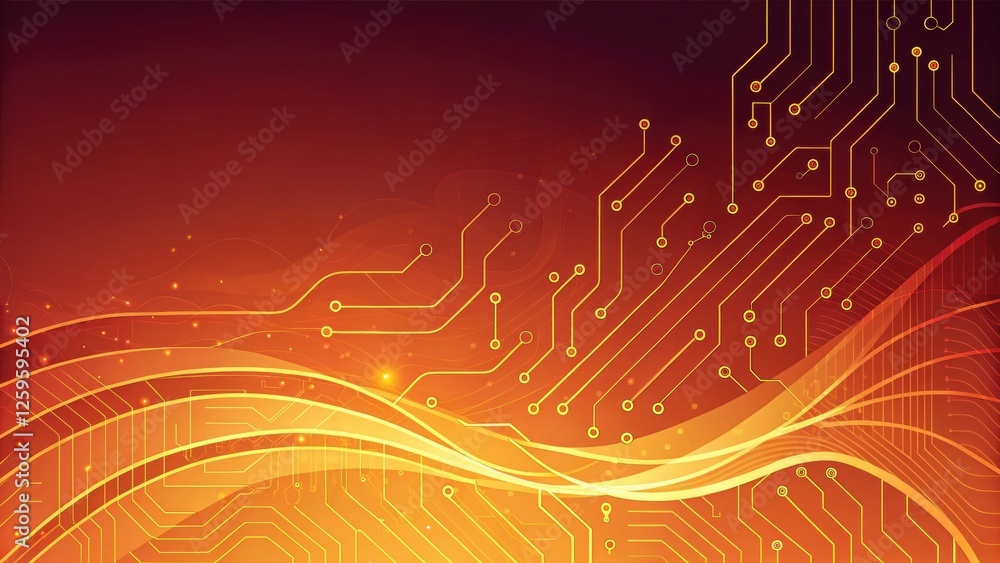 Aufkleber futuristic and technology background concept, abstract technology background with lines and circuits