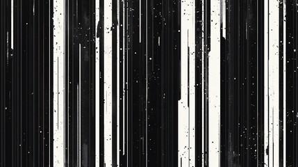 Obraz premium Abstract monochrome glitch texture with vertical lines and noise.