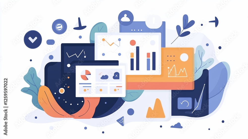 Poster data visualization: business analytics dashboard