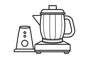 Line art of electrical blender machine vector art illustration1.eps