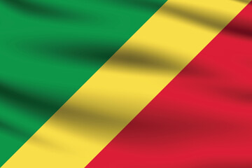 Obraz premium Flag of Congo. Congo flag official size and color standards digital vector illustration. Waving flag.