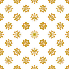 Golden Flower Seamless Pattern Background