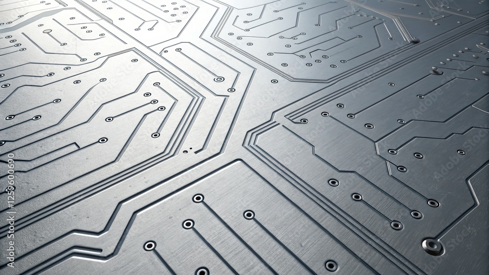 Poster futuristic and technology background concept, circuit board texture with intricate patterns.