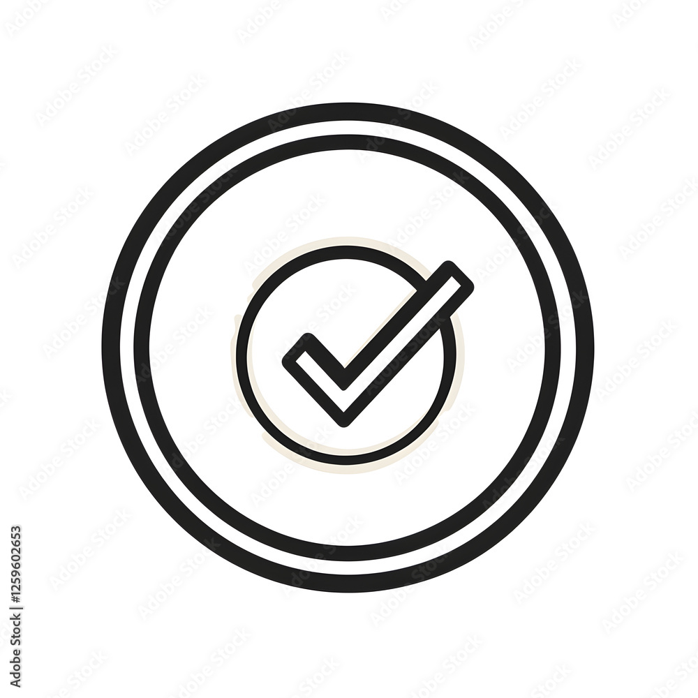 Aufkleber linear icon with coin with a check mark symbolizing successful investment