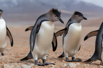 Obraz premium Desert-adapted penguin colony surviving on fog-harvested water