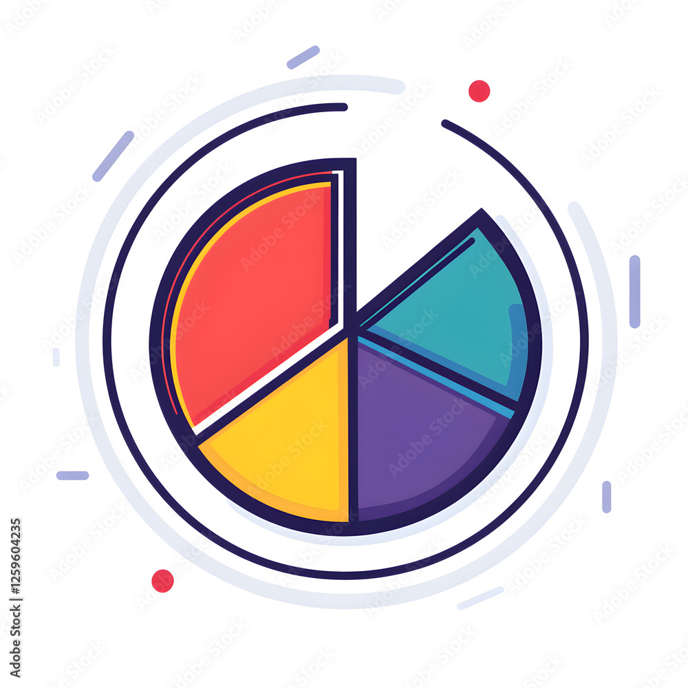 Poster this set features pie chart icons depicting data visualization and analysis
