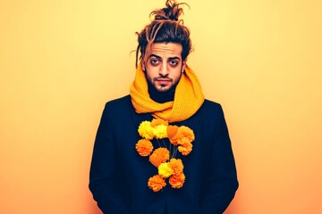 Love confession. Commercial digital ads concept art. Valentine's day greeting from man or for man: extraordinary striking image of loving middle eastern young man. Dating profile picture.