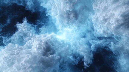 Abstract cloudscape, swirling celestial formations, cosmic nebula, background image, digital art, possible use in space or science fiction themes