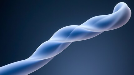 Fototapeta premium Abstract Twisting Shape in Soft Blue Tones Against Dark Background