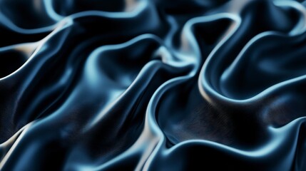 Fototapeta premium Abstract Texture of Smooth Silk Fabric with Deep Blue Shadows