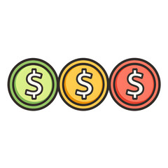 Obraz premium Dollar sign vector icon illustration for business and finance