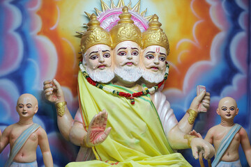 Hindu god Brahma with the Kumaras.