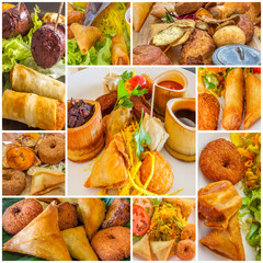Collage de spécialités culinaires réunionnaises pour l’apéritif 