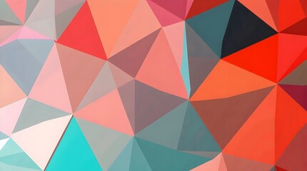 Fototapeta premium Vibrant Geometric Abstract Art with Multicolored Triangles, Modern Digital Background | Printable Design