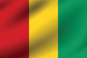 Fototapeta premium Flag of Guinea. Guinea flag official size and color standards digital vector illustration. Waving flag.