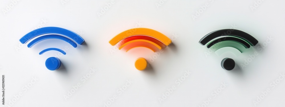 Poster wifi signal strength indicators, a visual representation of connectivity levels, displayed in a clea
