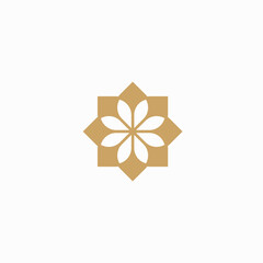 Abstract flower logo design template