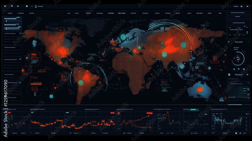 Poster global data visualization with interactive graphs