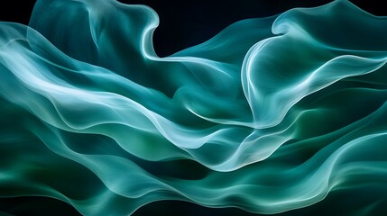 Fototapeta premium Teal abstract flowing fabric