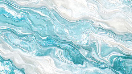 Obraz premium A captivating abstract background showcasing a mesmerizing blend of teal and white swirling patterns