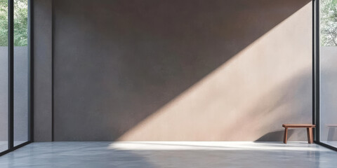 Simple interior space with natural light highlighting a minimalist design