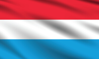 Flag of Luxembourg. Luxembourg flag official size and color standards digital vector illustration. Waving flag.