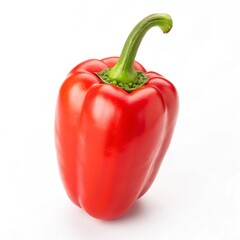 Red sweet bell pepper sliced isolated on white background,Craiova,Romania