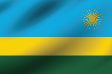 Flag of Rwanda. Rwanda flag official size and color standards digital vector illustration. Waving flag.