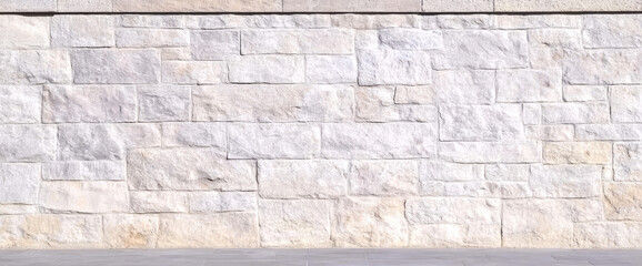 Classic stone wall creates a unique backdrop for outdoor spaces in bright sunlight