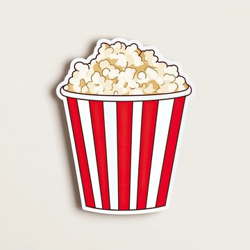 red striped popcorn bucket clip art preview