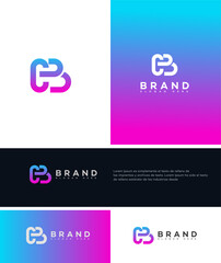Modern CB initials logo design, gradient, branding, identity, vibrant, colorful, stylish, creative, 