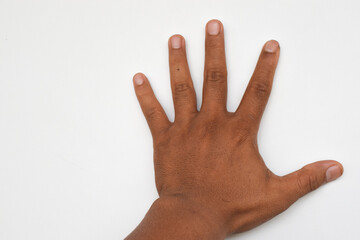 Fototapeta premium A man's hand isolated on a white background