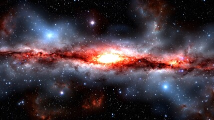 Obraz premium Stunning Spiral Galaxy with Bright Core and Vibrant Cosmic Colors