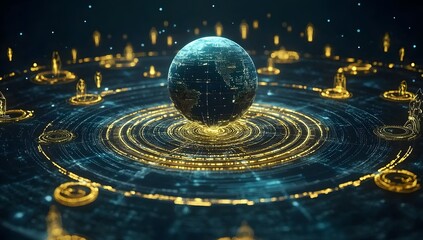 Digital Earth in Orbit with Abstract Data Visualization