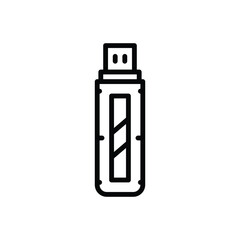 Black line icon for usb flash drive