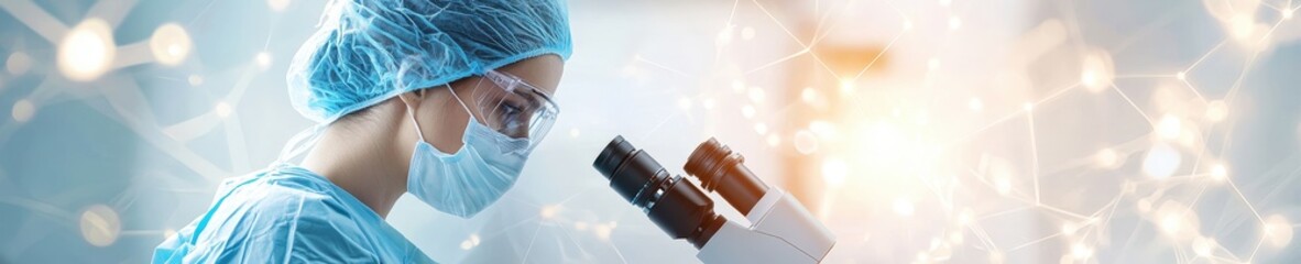 Researcher Examining Samples with Advanced Microscope