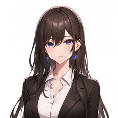 アニメ調の美少女の切り抜き用素材