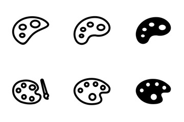 Paint palette icon set design template