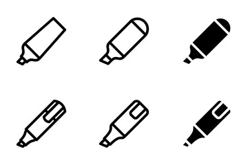 highlighter icon set design template