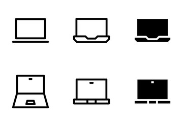 laptop icon set design template