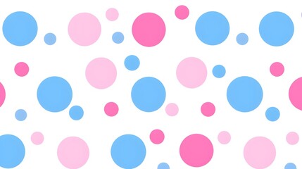 Colorful Pattern with Pink and Blue Dots on White Background