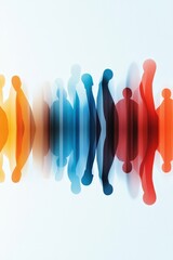 Abstract Wave Pattern with Colorful Silhouettes