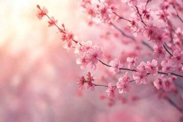 Obraz premium Beautiful Pink Flowers with Soft Background in Spring Garden. 