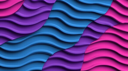 Obraz premium Colorful Wavy Patterns in Shades of Pink, Purple, and Blue Tones