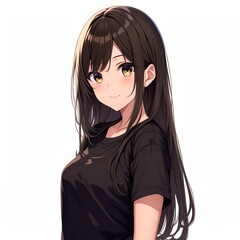 アニメ調の美少女の切り抜き用素材