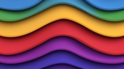 Fototapeta premium Colorful Wavy Background with Layers of Vibrant Curved Strips