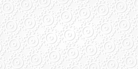 Gears gray white lines texture background. Template design for banner, poster, social media.