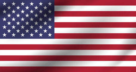 Naklejka premium Flag of United States. United States flag official size and color standards digital vector illustration. Waving flag.