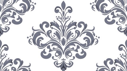 Elegant Gray Floral Pattern Design for Background or Textile Use